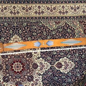 Vintage Handcrafted Leather Belt with Pink and Blue Accents